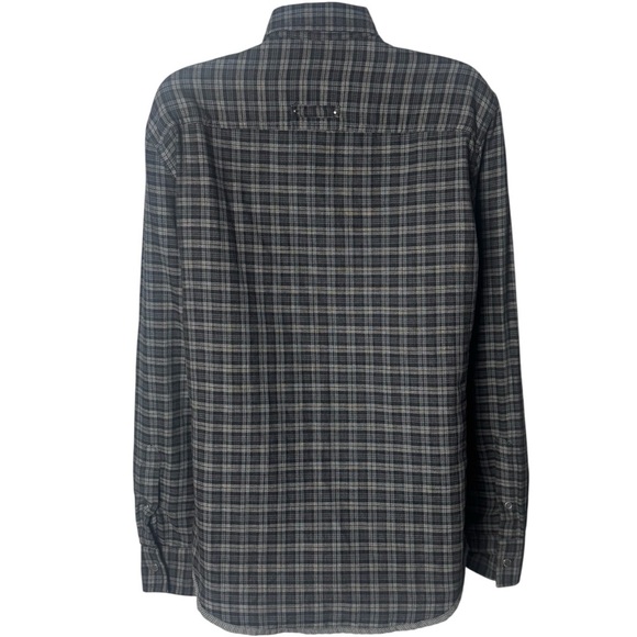 Armani Exchange Plaid Studded Long Sleeve Buttonup Rodeo Rocker Grunge XS - Picture 5 of 11